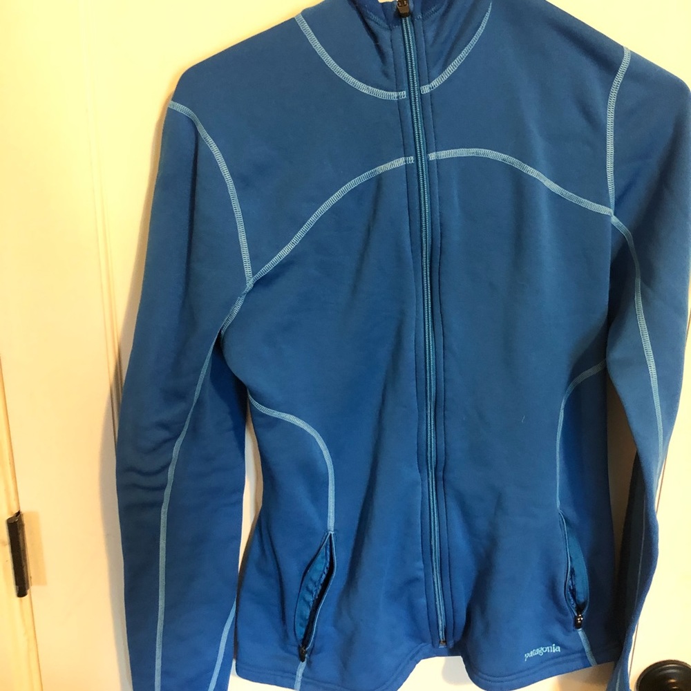 Blue Patagonia Fleece Hooded Zip Up